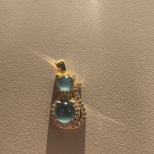 925 Silver Natural Icy Blue Jadeite Pendant - Cat